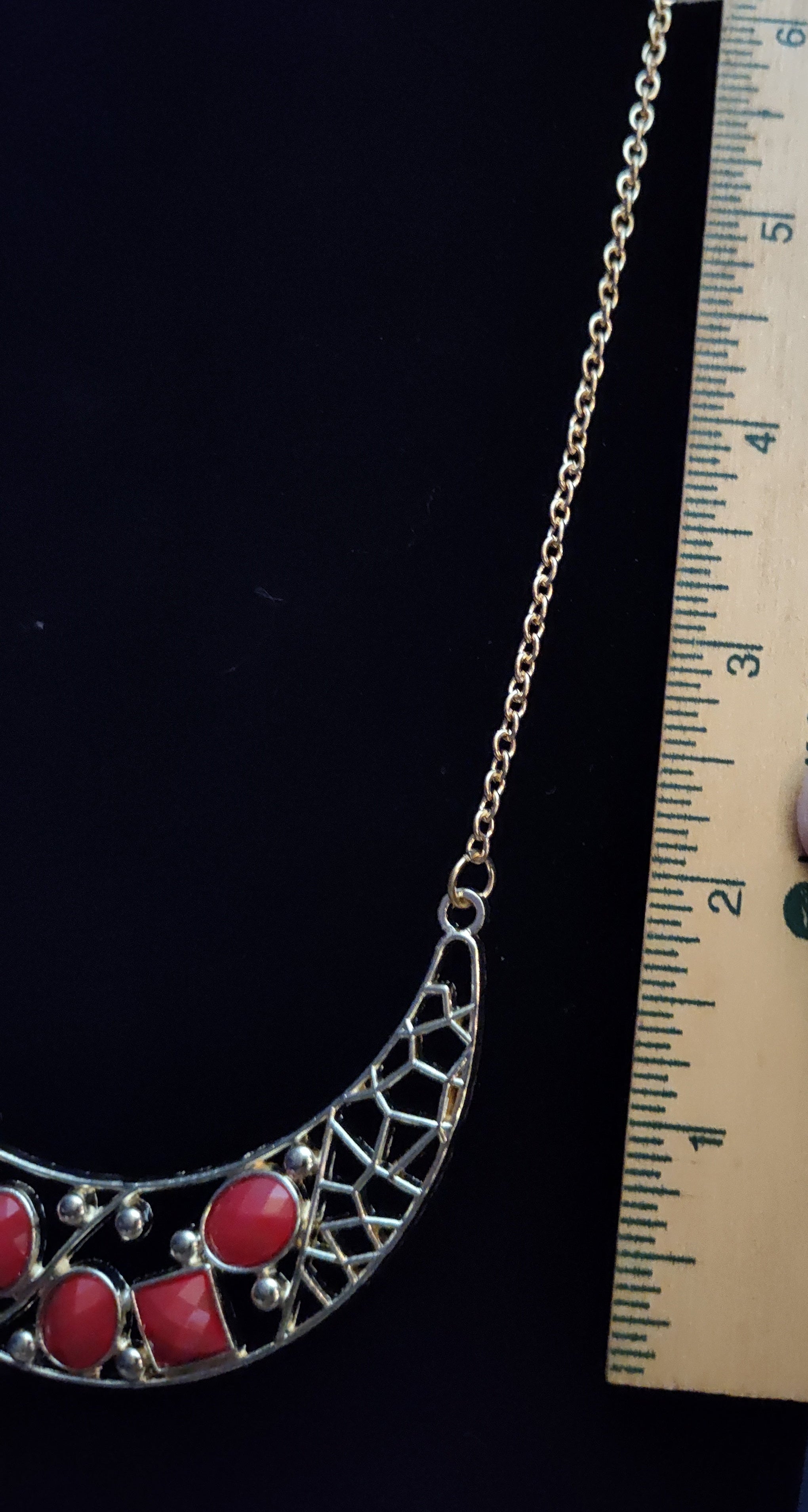 Women's Half Moon Medallion and Gold Chain