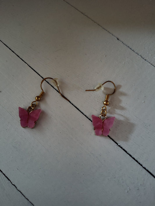 Pink Butterfly earrings