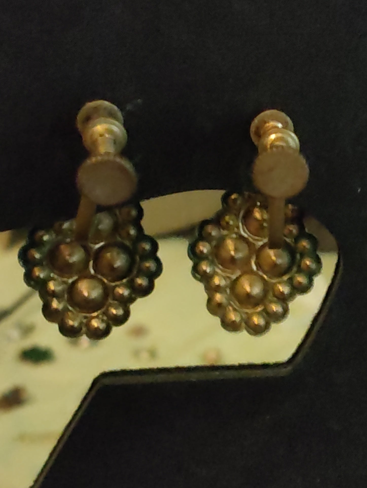 Vintage Red Rhinestone Drop Earrings with Screw Backs