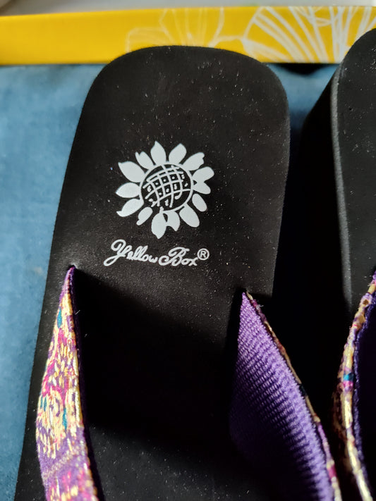 Yellowbox Glittery Flip Flops with Box- size 7