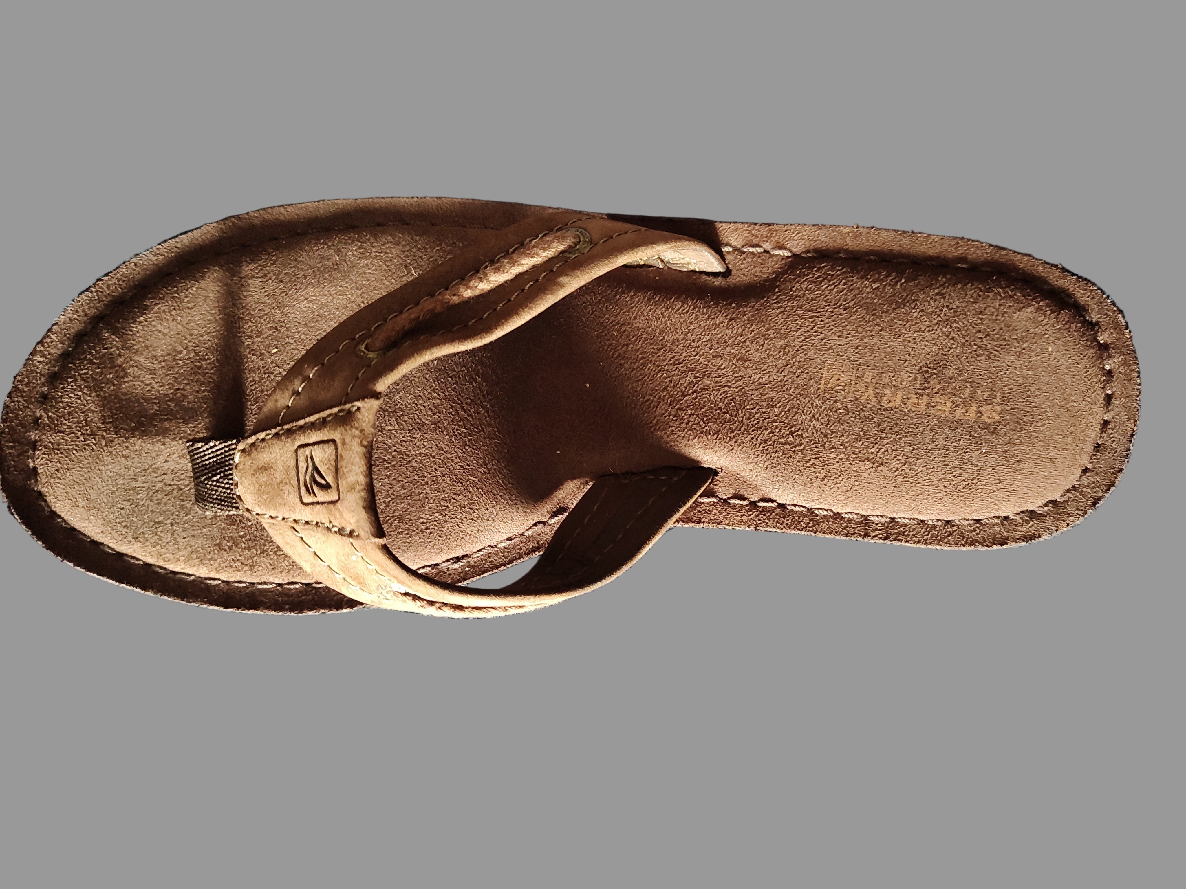 Sperry Tan Suede Flip Flops with Box - size 7