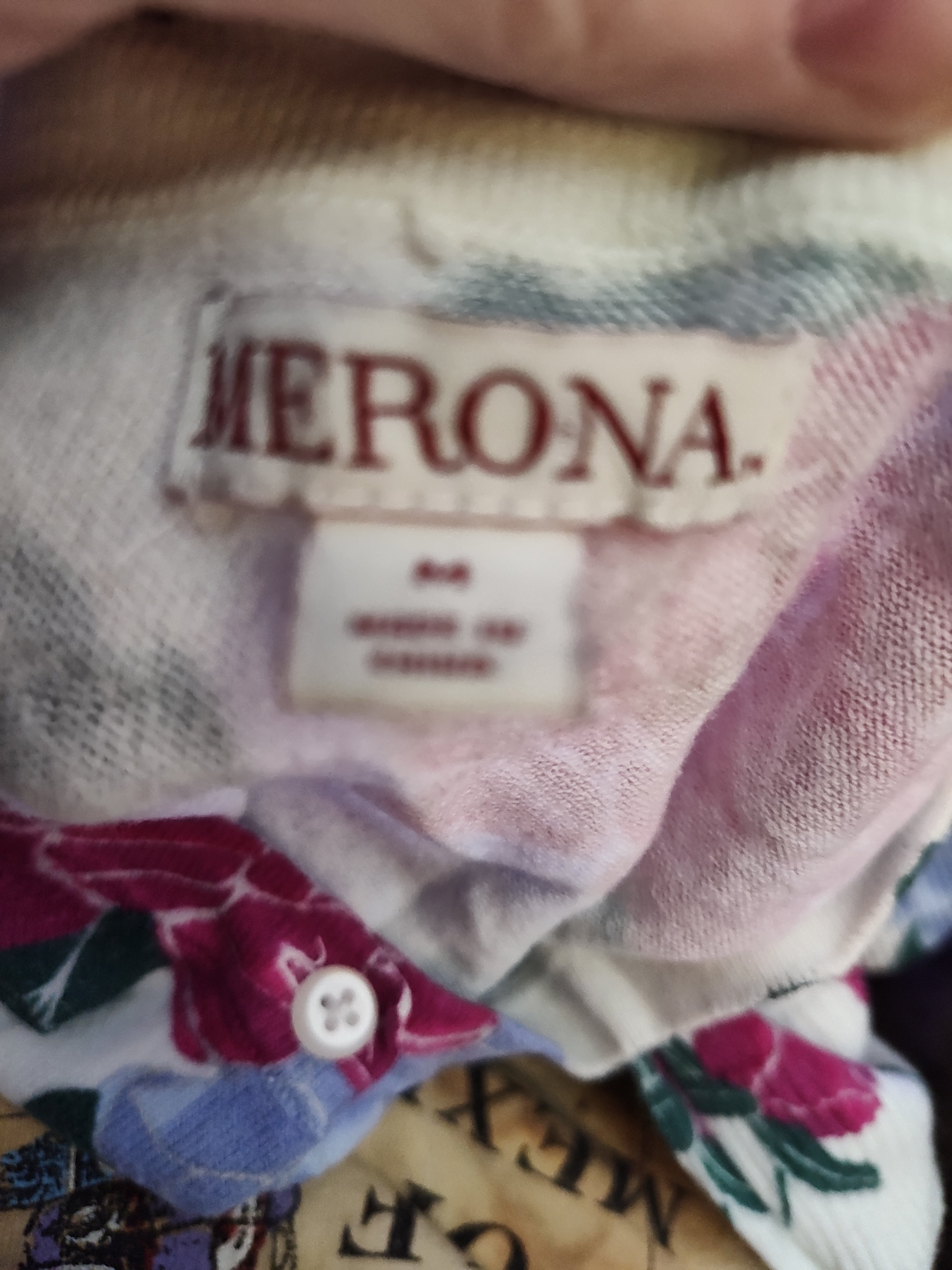 Merona Floral Knit Button Up Blouse - size M
