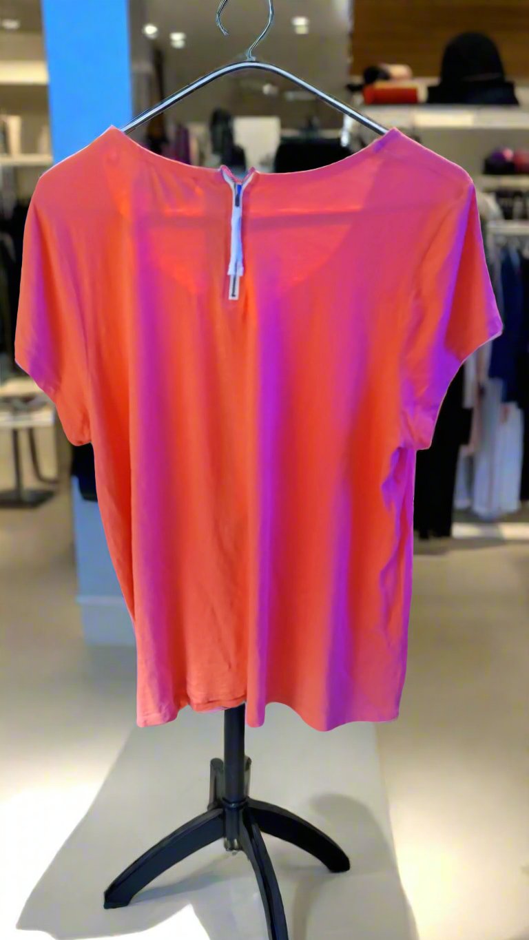 Women's Zenar Coral Plus Size Shirt with Zipper