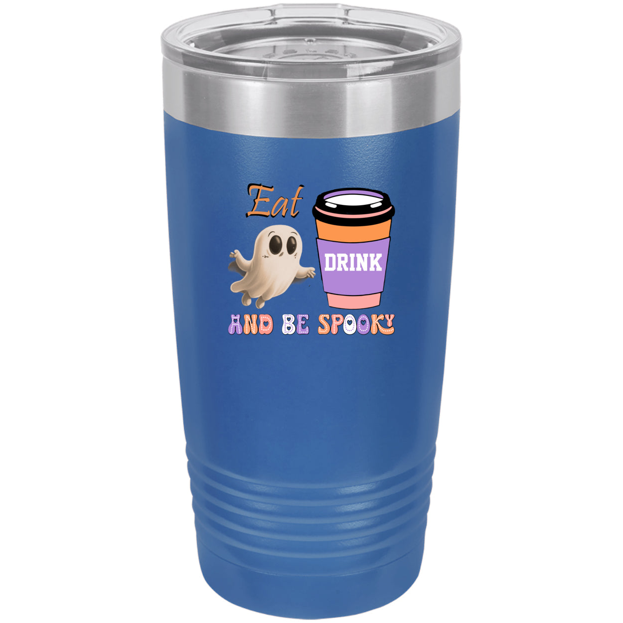Eat Drink and Be Spooky Polar Camel 20 oz Vacuum Insulated Ringneck Tumbler with Clear Lid