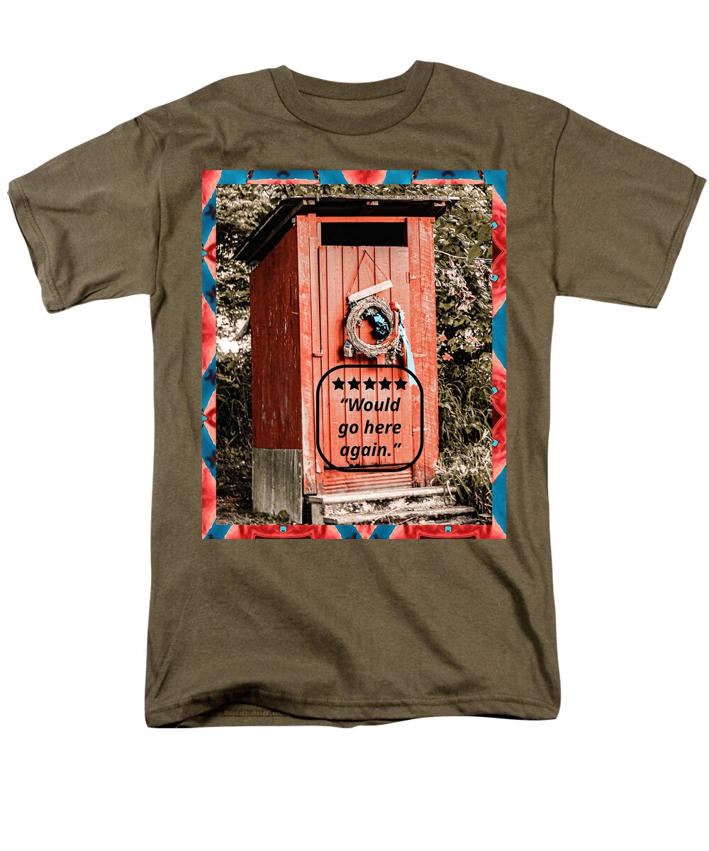 5-star Rated Rustic Outhouse with Review - Men's T-Shirt