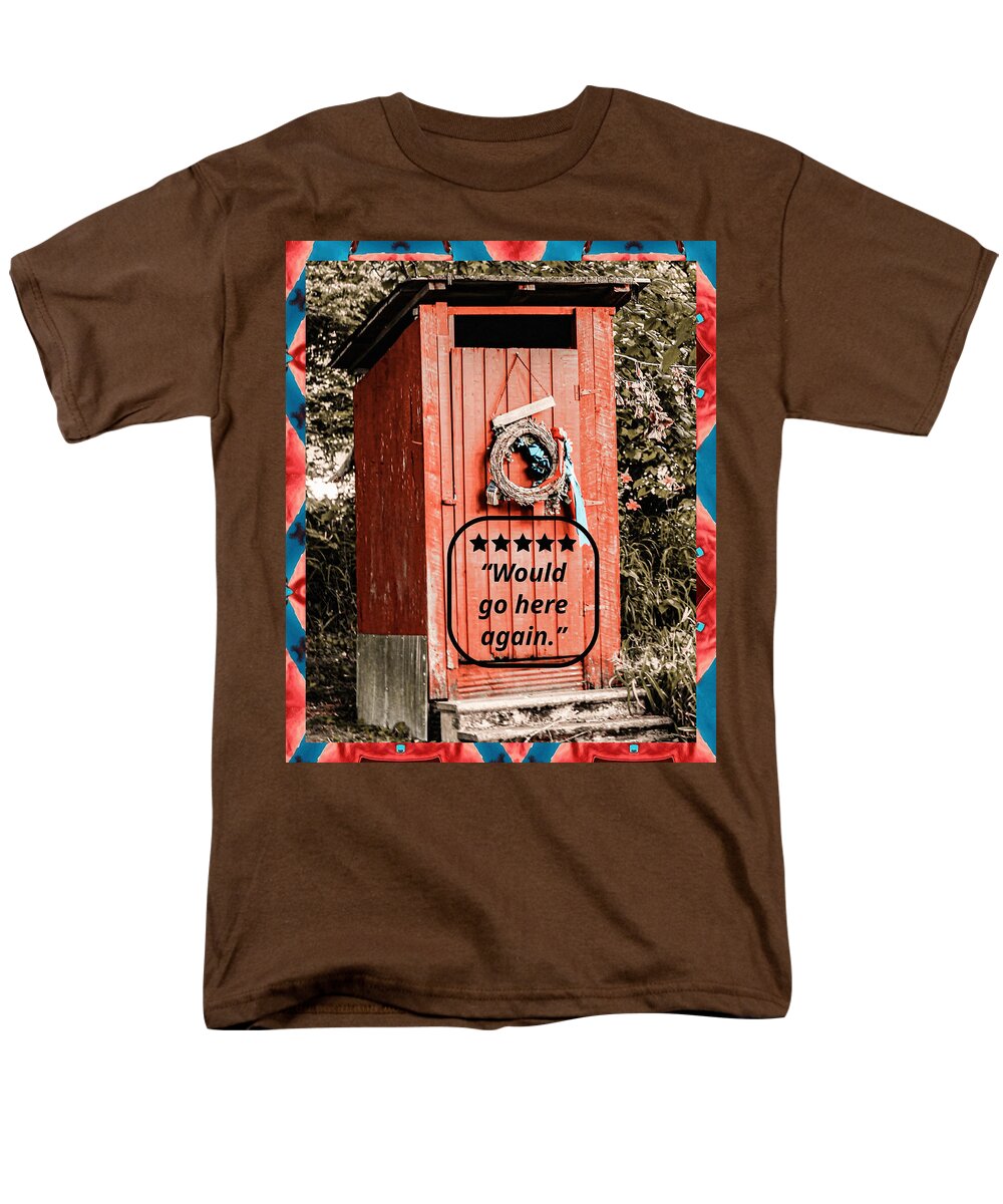 5-star Rated Rustic Outhouse with Review - Men's T-Shirt