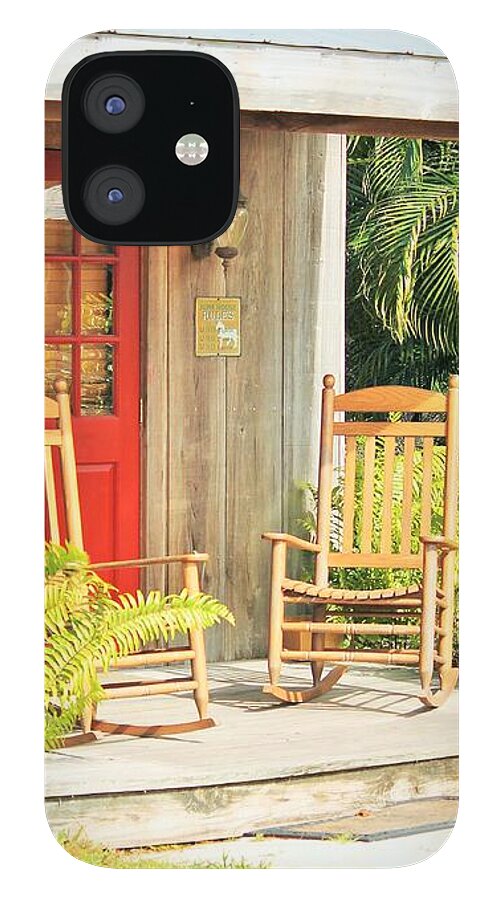 Rustic Porch with Red Door - Phone Case