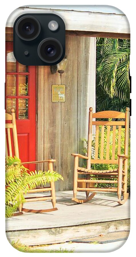 Rustic Porch with Red Door - Phone Case
