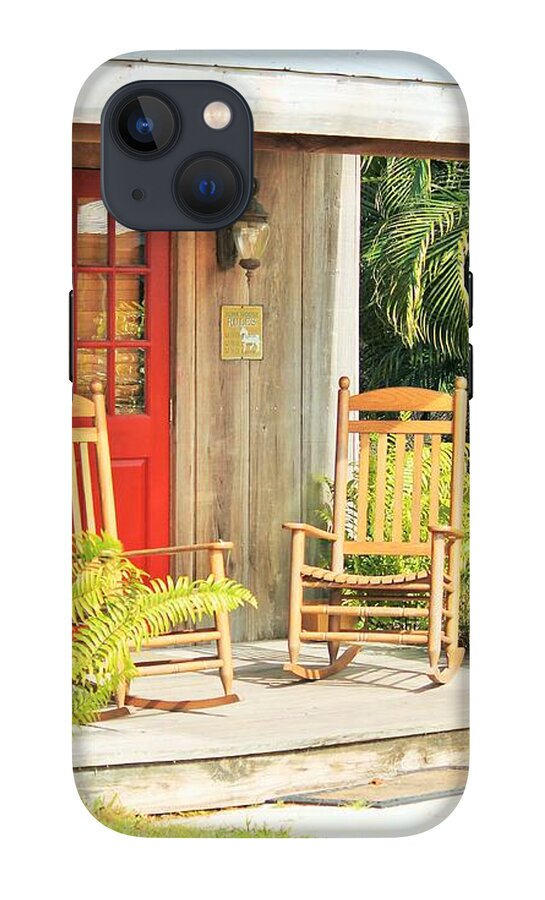 Rustic Porch with Red Door - Phone Case