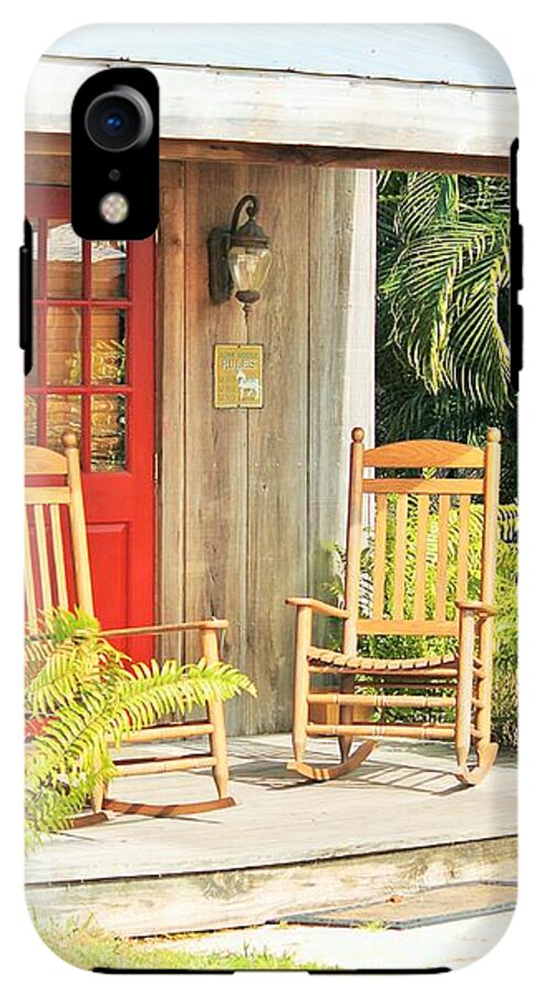 Rustic Porch with Red Door - Phone Case