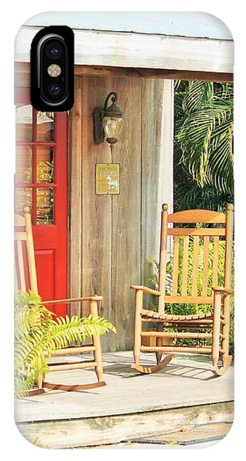 Rustic Porch with Red Door - Phone Case