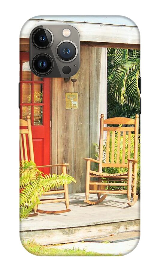 Rustic Porch with Red Door - Phone Case