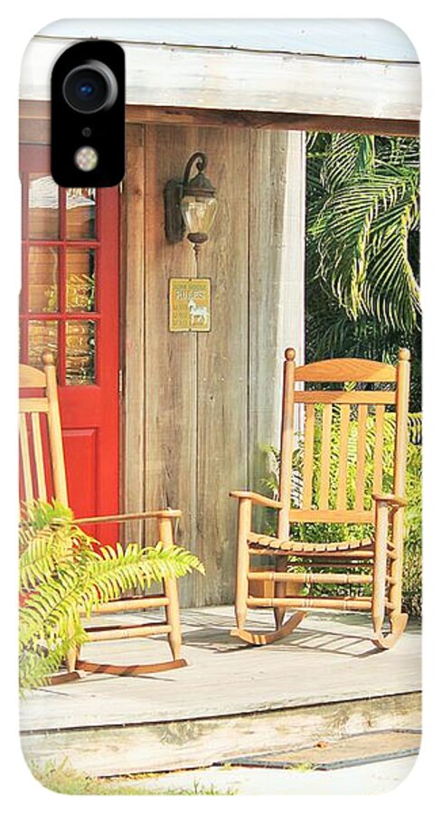 Rustic Porch with Red Door - Phone Case