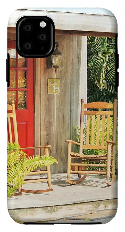 Rustic Porch with Red Door - Phone Case
