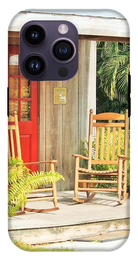 Rustic Porch with Red Door - Phone Case