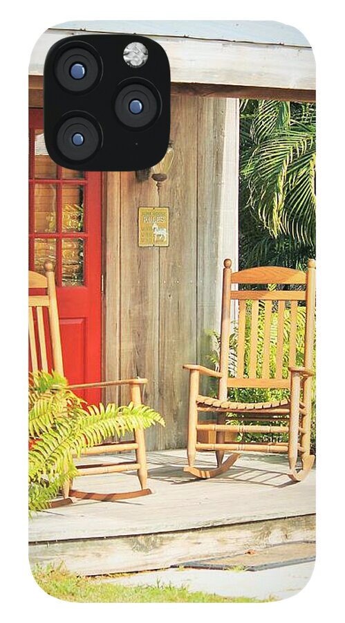 Rustic Porch with Red Door - Phone Case