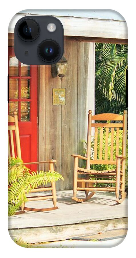 Rustic Porch with Red Door - Phone Case