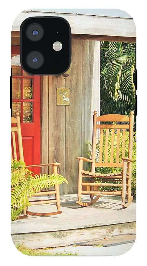 Rustic Porch with Red Door - Phone Case