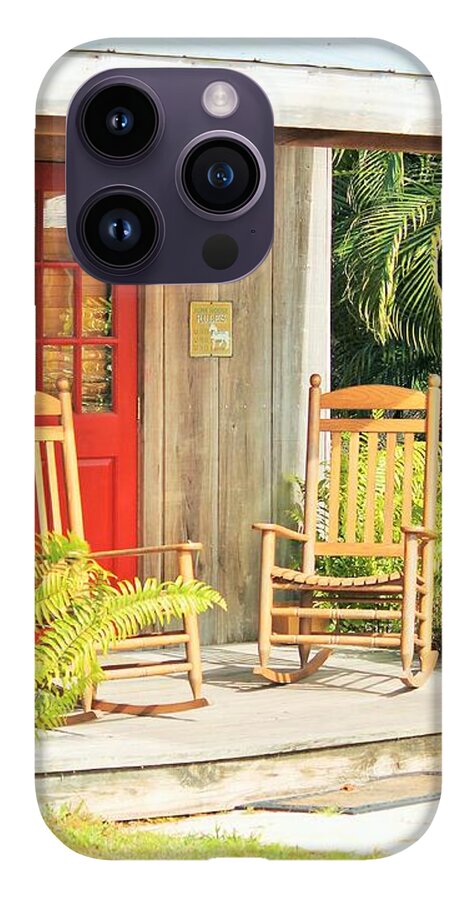 Rustic Porch with Red Door - Phone Case