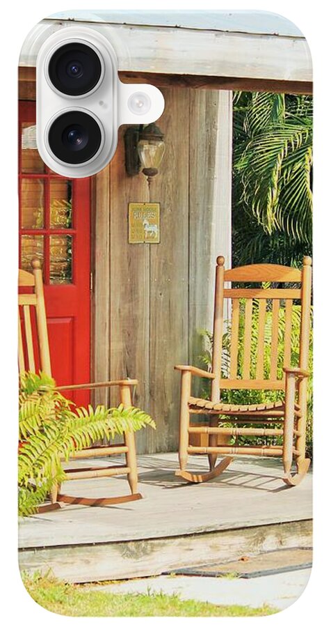 Rustic Porch with Red Door - Phone Case