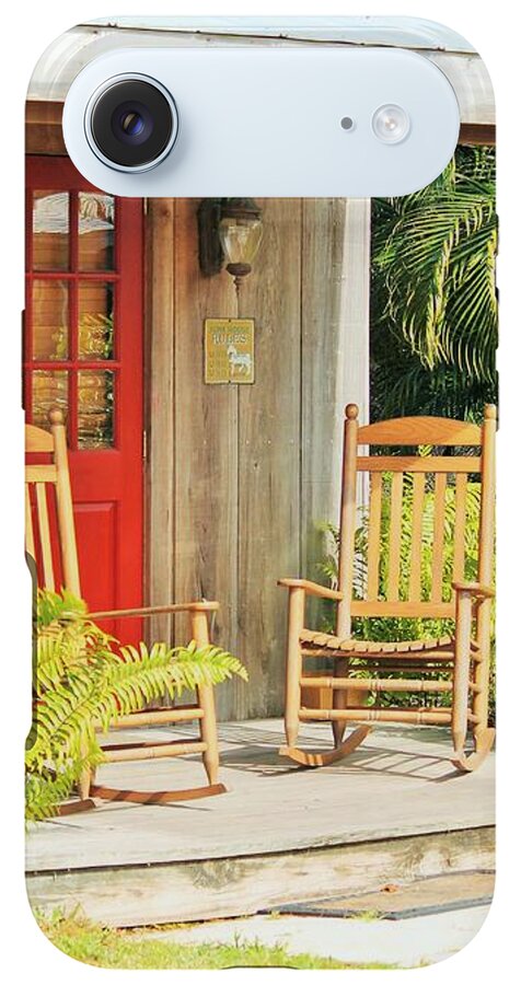 Rustic Porch with Red Door - Phone Case