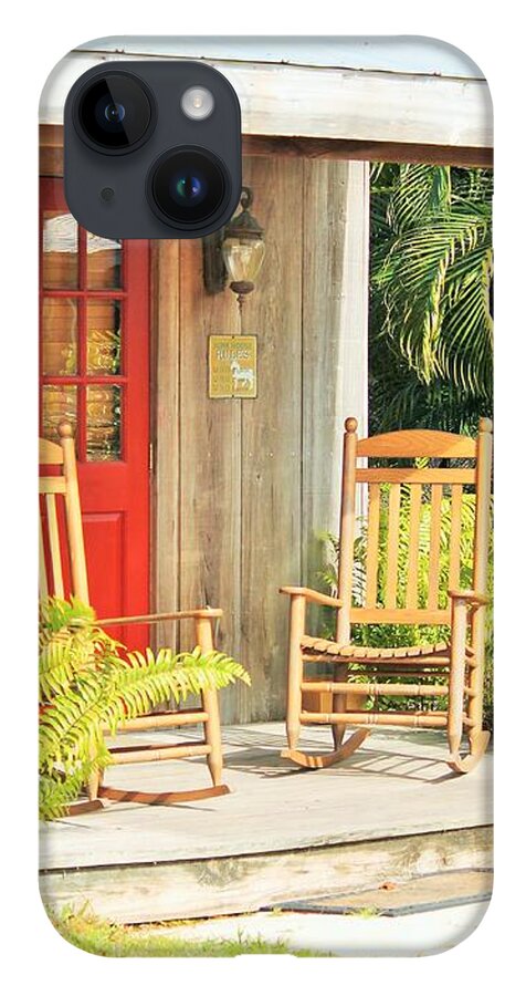 Rustic Porch with Red Door - Phone Case