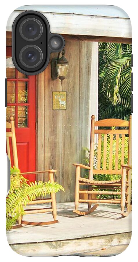 Rustic Porch with Red Door - Phone Case