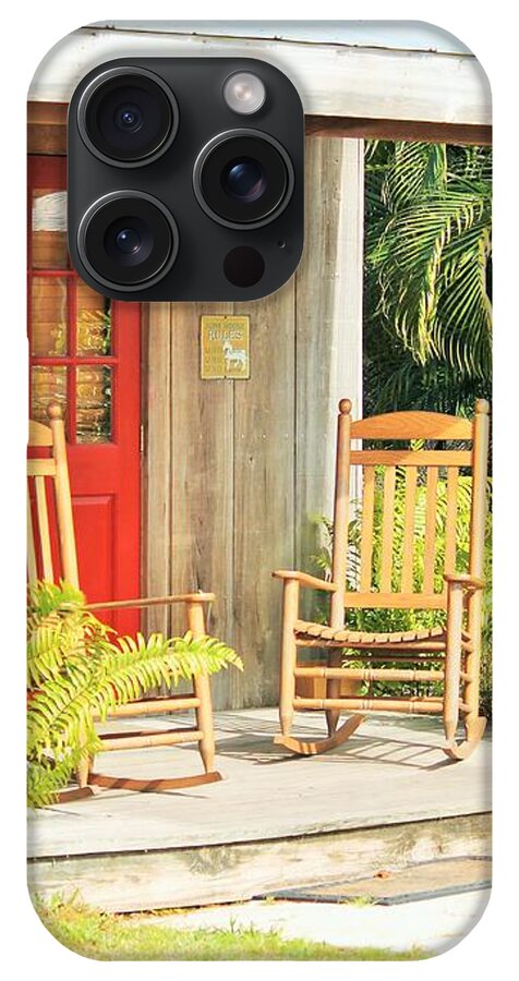 Rustic Porch with Red Door - Phone Case