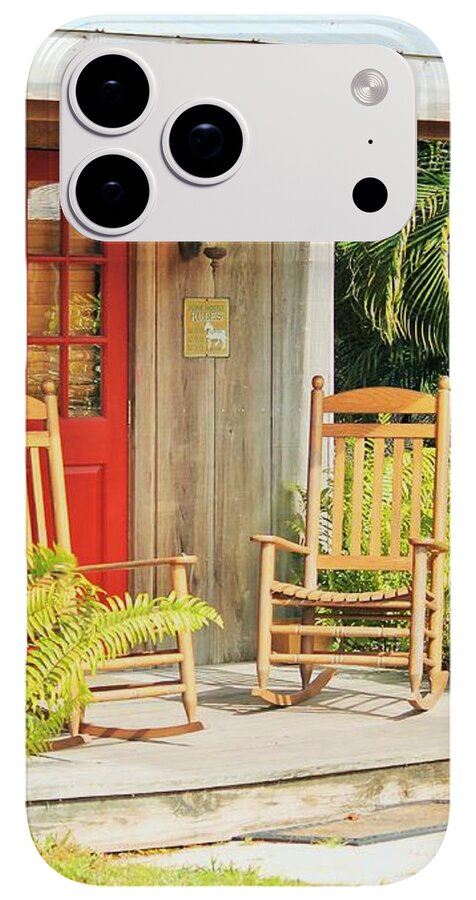 Rustic Porch with Red Door - Phone Case