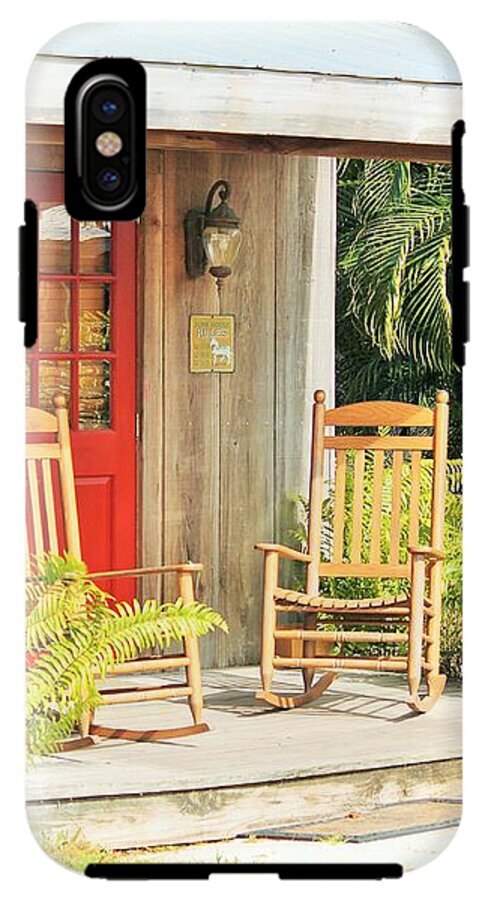 Rustic Porch with Red Door - Phone Case