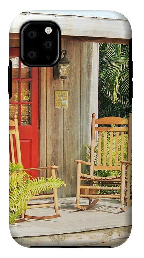 Rustic Porch with Red Door - Phone Case