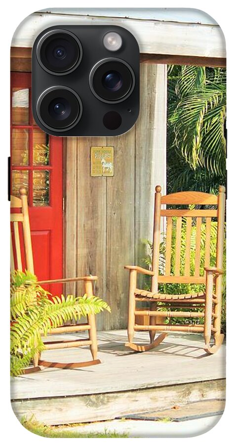 Rustic Porch with Red Door - Phone Case