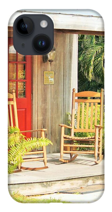 Rustic Porch with Red Door - Phone Case