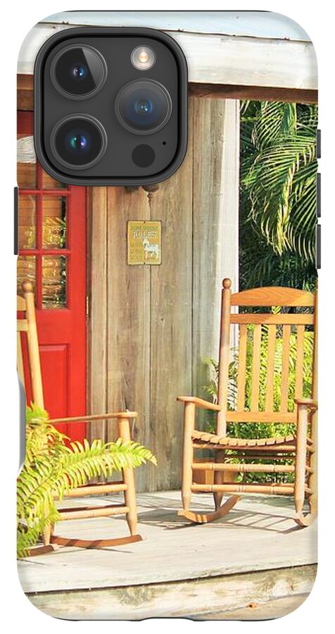 Rustic Porch with Red Door - Phone Case