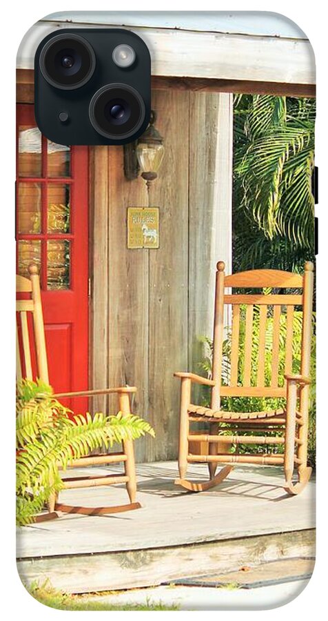Rustic Porch with Red Door - Phone Case