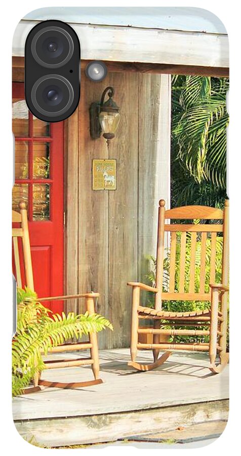Rustic Porch with Red Door - Phone Case