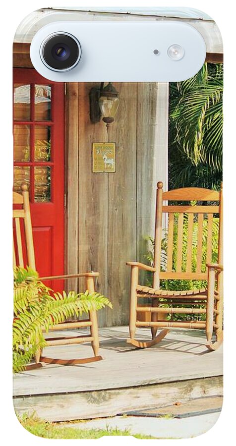 Rustic Porch with Red Door - Phone Case