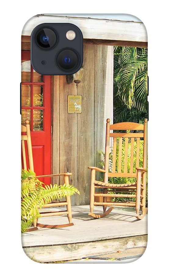 Rustic Porch with Red Door - Phone Case
