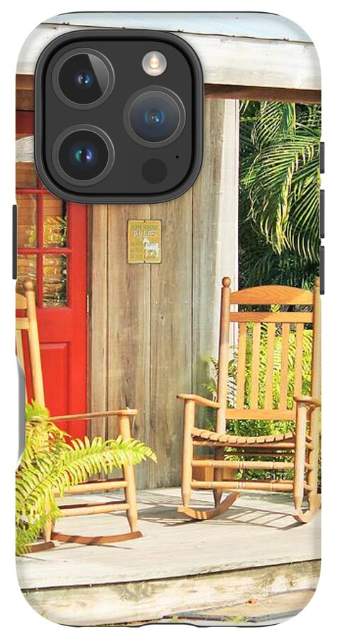 Rustic Porch with Red Door - Phone Case