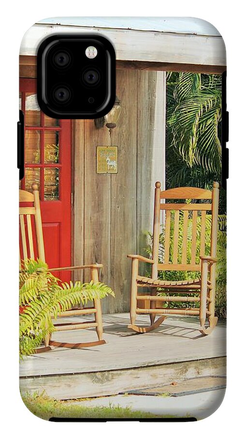 Rustic Porch with Red Door - Phone Case