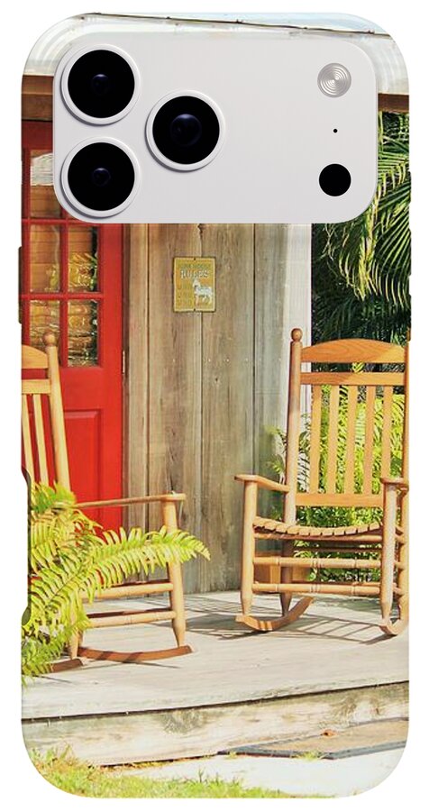 Rustic Porch with Red Door - Phone Case