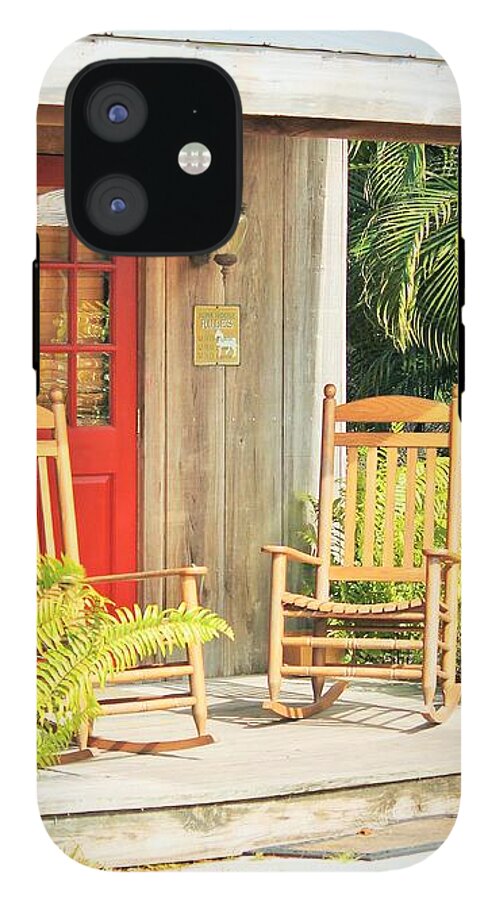 Rustic Porch with Red Door - Phone Case