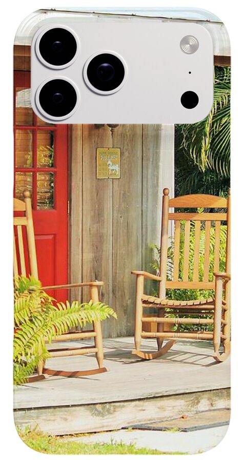 Rustic Porch with Red Door - Phone Case