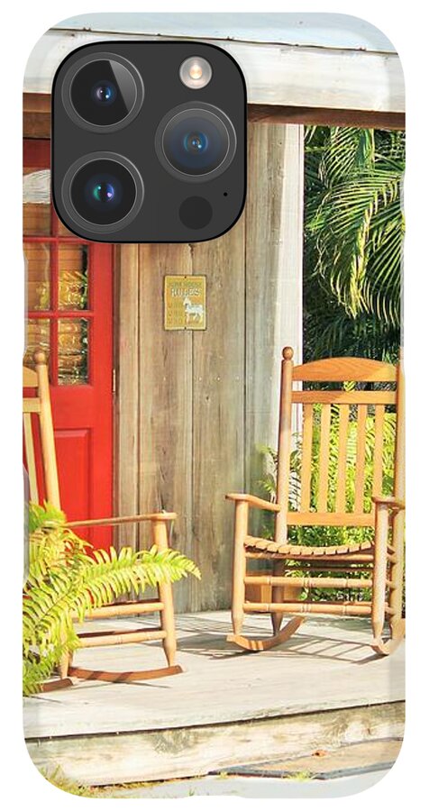 Rustic Porch with Red Door - Phone Case