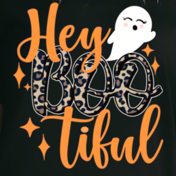 Women's Hey Boo-tiful Halloween Graphic T-shirt