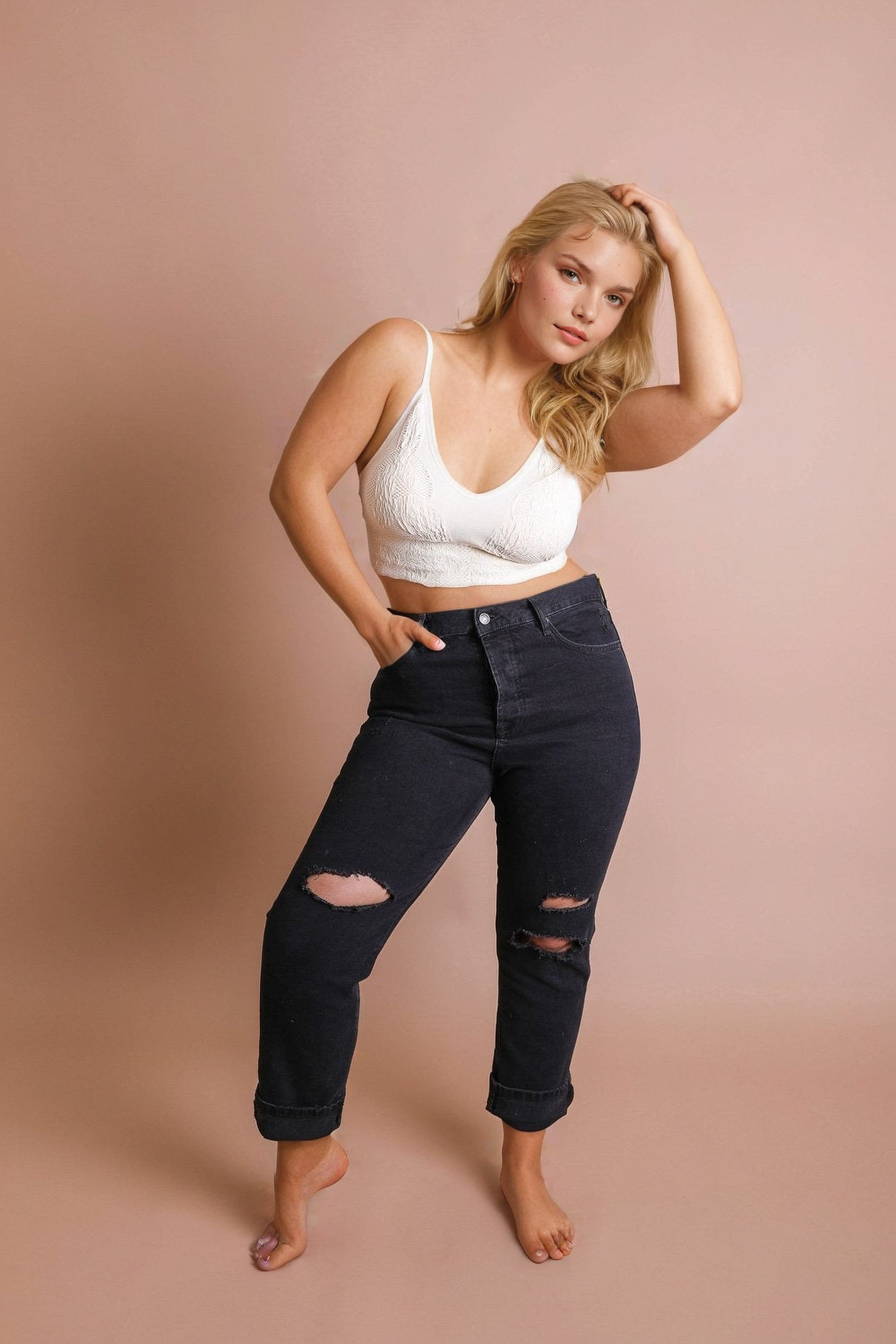 Seamless Padded Textured Brami Plus Size