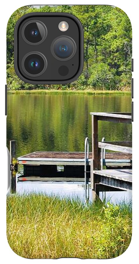 Serene Florida Lakeside Dock - Phone Case