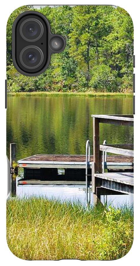 Serene Florida Lakeside Dock - Phone Case