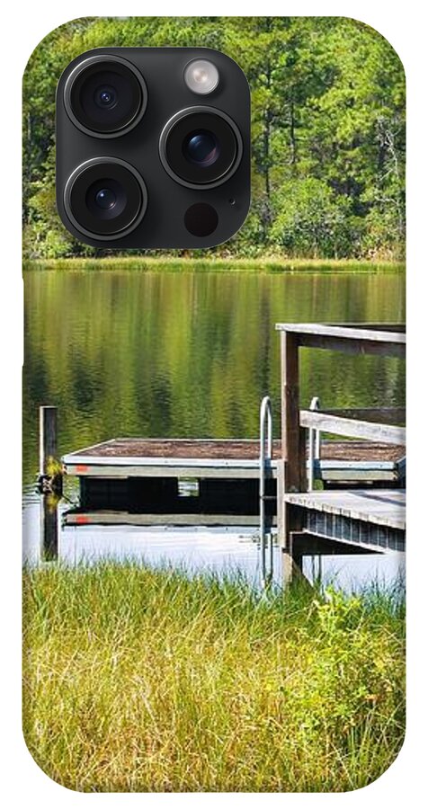 Serene Florida Lakeside Dock - Phone Case