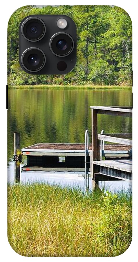 Serene Florida Lakeside Dock - Phone Case